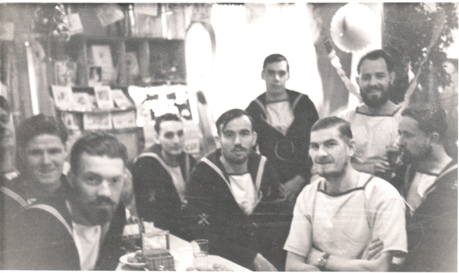 Lads of the Mess Xmas 1949 Peter Hornett middle back seated