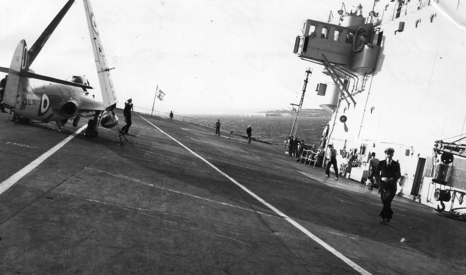 ALF BURTON HMS Ark Royal off Malta in a Ground Swell_Pic taken in 1956.jpg