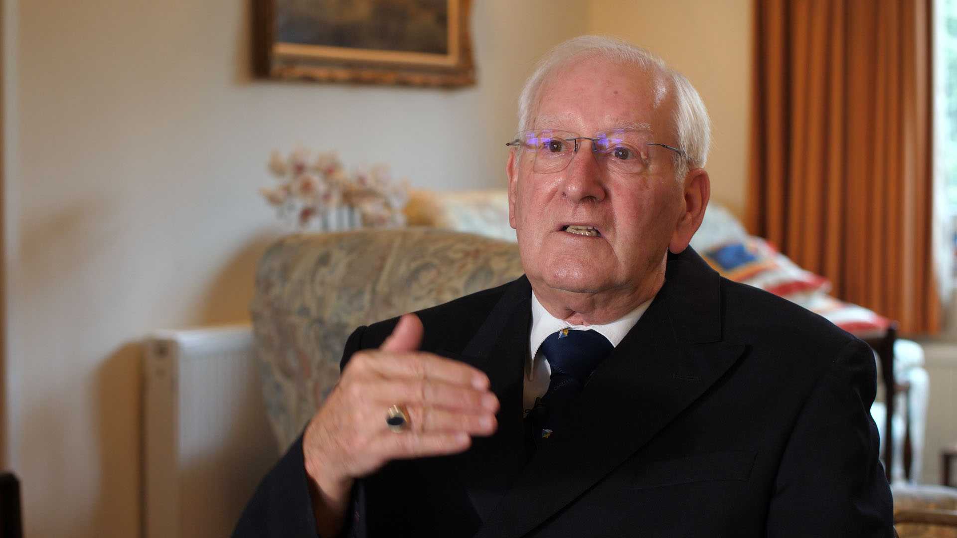 This image shows Leslie Jenkins who was the shop Manager on the Canberra during the Falklands War